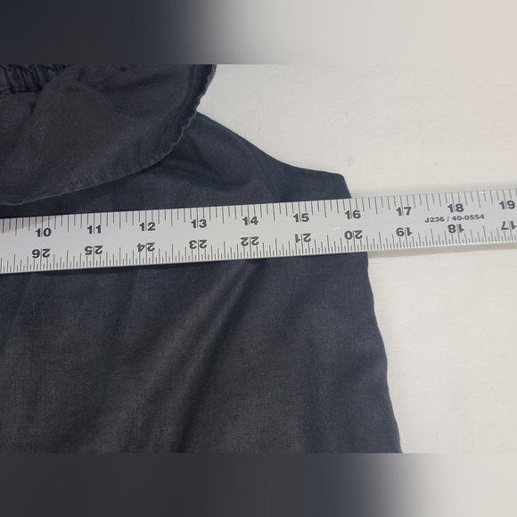 J. Crew Sleeveless Black Linen Ruffle Neck Top Size XS - Picture 8 of 9